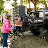 family cleaning car together 